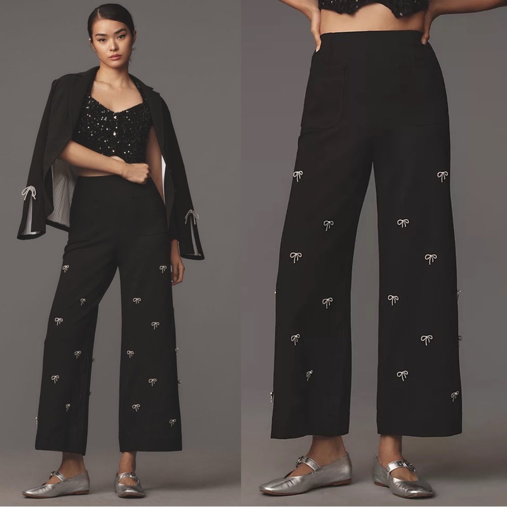 The Colette Cropped Wide-Leg
Pants by Maeve: Bow Edition 32Petite